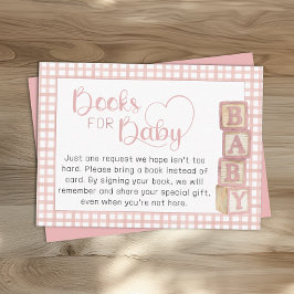 Cartão De Informações Dusty Rose Books for Baby Card Baby Shower Insert
