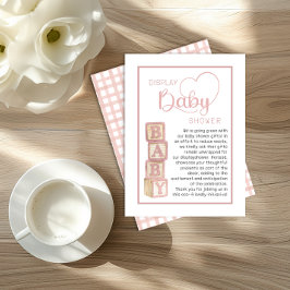 Cartão De Informações Dusty Rose Display Shower Card | Unwrapped Gifts