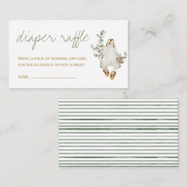 Cartão De Informações É o garoto Eucalyptus Boho Fralda Minimalista Raff