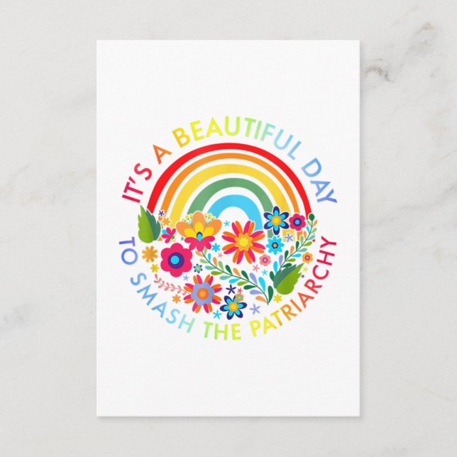 Cartão De Informações É Um Belo Dia Para Esmagar O Patriarcado Femini (Frente)