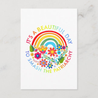 Cartão De Informações É Um Belo Dia Para Esmagar O Patriarcado Femini