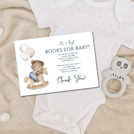 Cartão De Informações É um Urso de Teddy e Balões Tragam um Livro