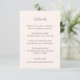 Cartão De Informações Earthy Neutral Modern Wedding