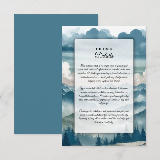 Cartão De Informações Ecos Através dos Pinheiros Mistos (Frente/Verso)