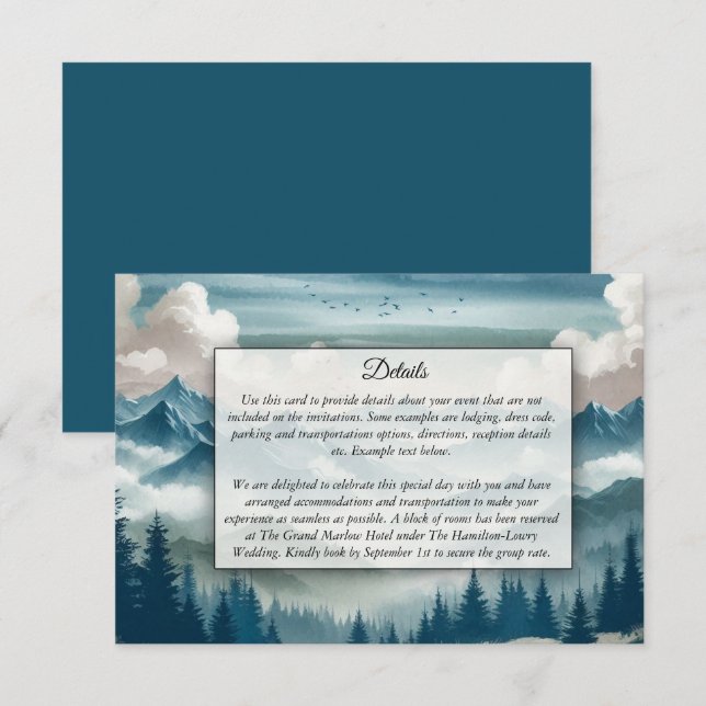 Cartão De Informações Ecos Através dos Pinheiros Mistos (Frente/Verso)