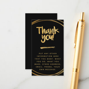 Cartão De Informações efeito Dourado obrigado do cliente de seus links s