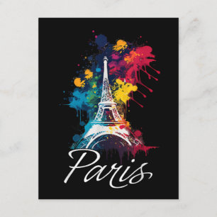 Cartão De Informações Eiffel Tower Paris Girls Viagem Holiday France Sou