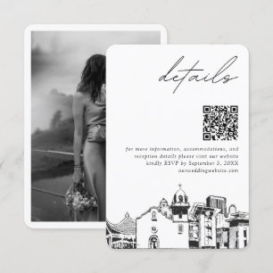 Cartão De Informações El Paso Wedding Modern Details QR Code