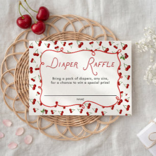 Cartão De Informações Ela é a cereja no topo do Sorteio de Fraldas 