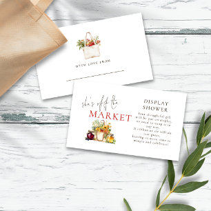 Cartão De Informações Ela está fora do mercado Chá de exibição de flores