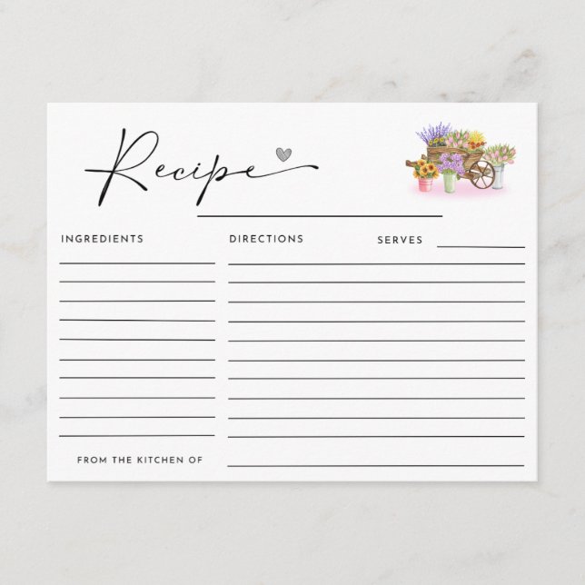 CARTÃO DE INFORMAÇÕES ELA ESTÁ FRESCA DA RECEITA FLORAL DO MERCADO (Frente)