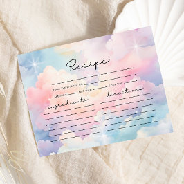 Cartão De Informações Ela Está No Chá de panela De Receita Da Nuvem Nove