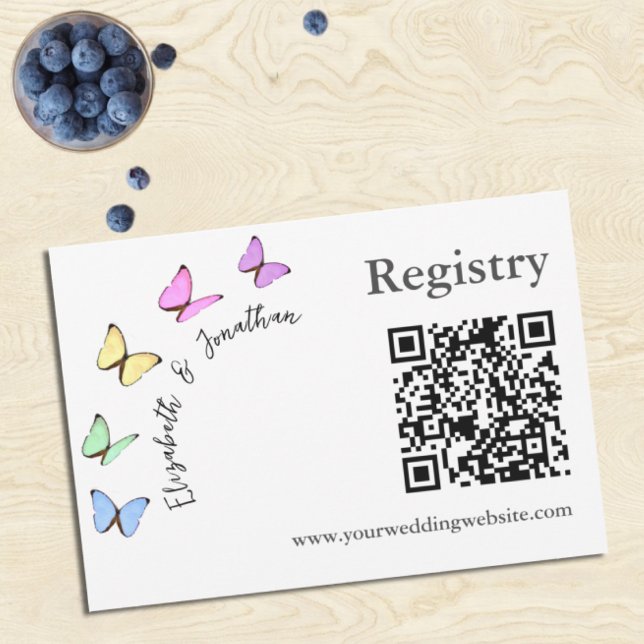 Cartão De Informações Ele Me Dá Chá de panela De Borboletas (Criador carregado)