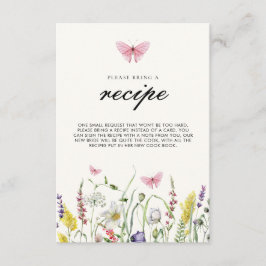 Cartão De Informações Ele Me Dá Receita De Chá de panela De Borboletas