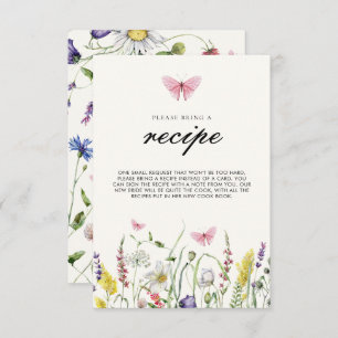 Cartão De Informações Ele Me Dá Receita De Chá de panela De Borboletas