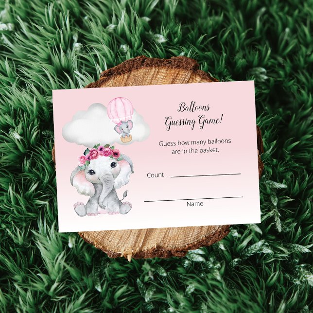 Cartão De Informações Elefante Balão de Ar Quente Conte de Vestígios (Criador carregado)