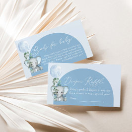 Cartão De Informações Elefante com Fralda de Balão Raffle