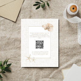 Cartão De Informações Elegância à Beira-Mar Casamento à Beira-Mar