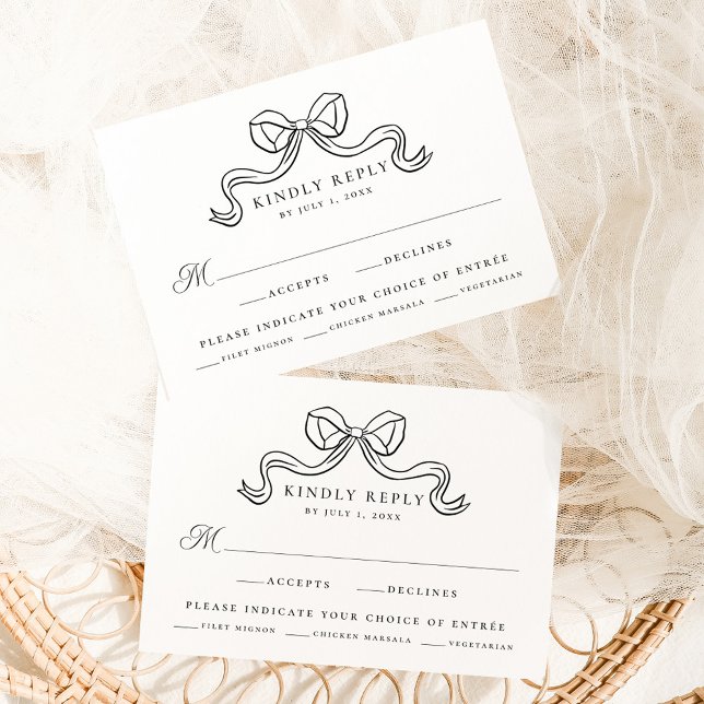 Cartão De Informações Elegância Clássica Resposta para Jantar de Casamen (Criador carregado)