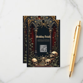 Cartão De Informações Elegância Gótica Escura. Arco impressionante