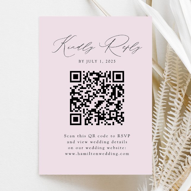 Cartão De Informações Elegância Moderna Responder com QR Code Lavanda (Criador carregado)