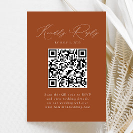 Cartão De Informações Elegância Moderna Responder RSVP Código QR Terraco