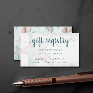 Cartão De Informações Elegância Praiana   Registro de Presentes de Banho