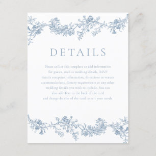 Cartão De Informações Elegância Vintage: Detalhes de Casamento Floral Az