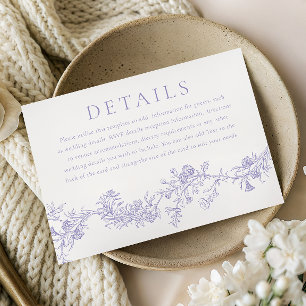 Cartão De Informações Elegância Vintage: Detalhes de Casamento Floral Li