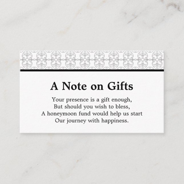 Cartão De Informações Elegant Black and White Art Deco Style (Frente)