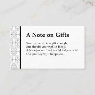 Cartão De Informações Elegant Black and White Art Deco Style