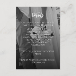 Cartão De Informações Elegant Black and White Wedding Enclosure Card 