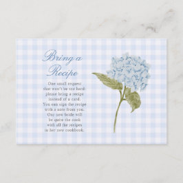 Cartão De Informações Elegant Blue Hydrangea Bring a Recipe Card