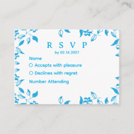 Cartão De Informações elegant  blue wild flowers rsvp card