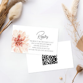 Cartão De Informações Elegant Boho Floral Chá de panela Gift Registry