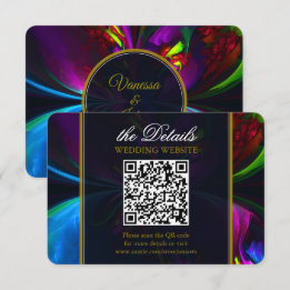 Cartão De Informações Elegant Classic Modern Floral Pattern #902 Wedding