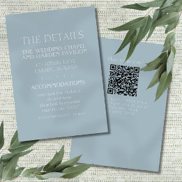 Cartão De Informações Elegant Coastal Blue Modern Wedding