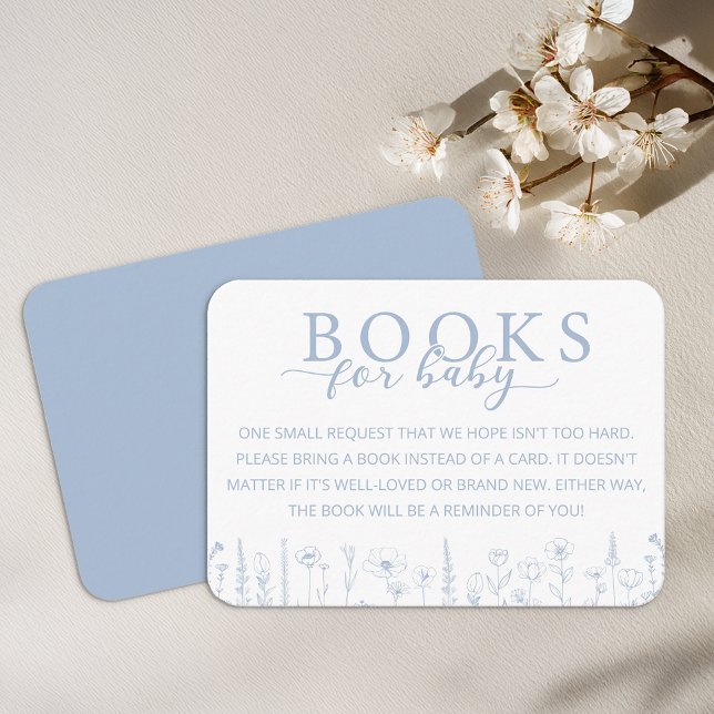 Cartão De Informações Elegant Dusty Blue Books for Baby Card (Books for Baby - Dusty Blue Baby Shower
)