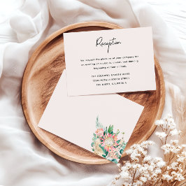 Cartão De Informações Elegant Eucalyptus Pampas Grass Wedding Reception