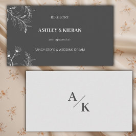 Cartão De Informações Elegant Floral Wedding Registry ,