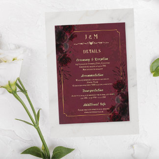 Cartão De Informações Elegant Gothic Romance Wedding Enclosure Card