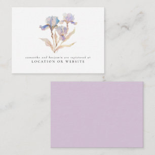 Cartão De Informações Elegant Iris Floral Wedding Registry