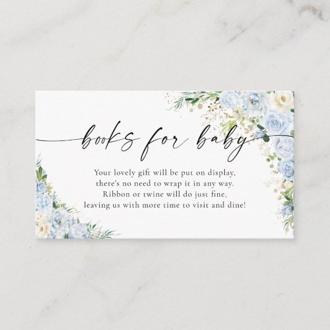 Cartão De Informações Elegant Light Blue Books For Baby Enclosur (Frente)