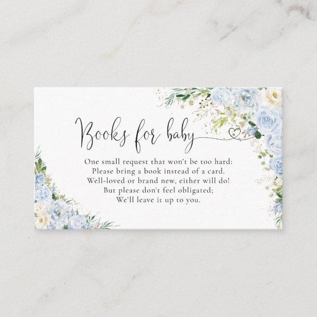 Cartão De Informações Elegant Light Blue Books For Baby Enclosure card (Frente)