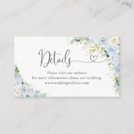 Cartão De Informações Elegant Light Blue Details Enclosure Card