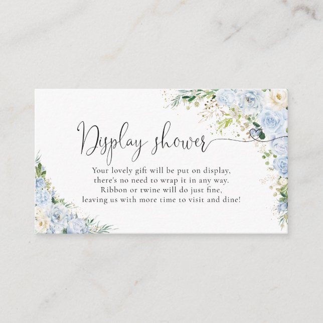 Cartão De Informações  Elegant Light Blue Display Shower Enclosure Card (Frente)