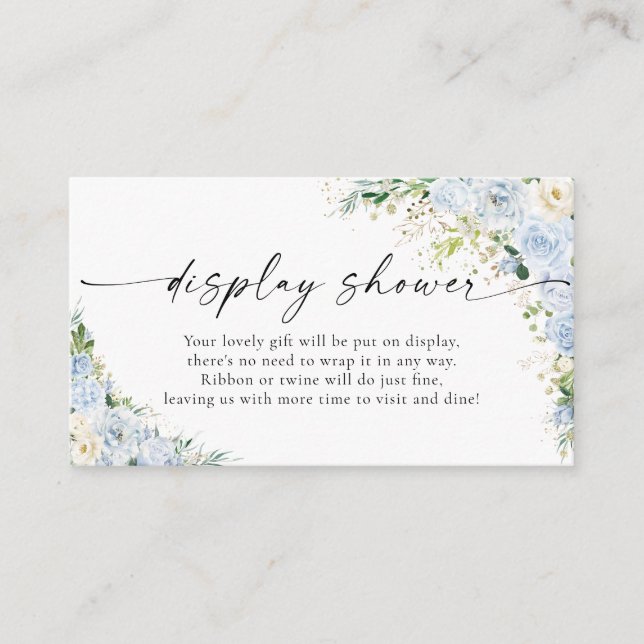 Cartão De Informações  Elegant Light Blue Display Shower Enclosure Card (Frente)