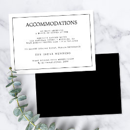 Cartão De Informações Elegant Minimalist Border Wedding Accommodations