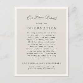 Cartão De Informações Elegant Minimalist Calligraphy Wedding Details