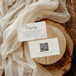 Cartão De Informações Elegant Minimalist Floral Wedding Registry Insert 